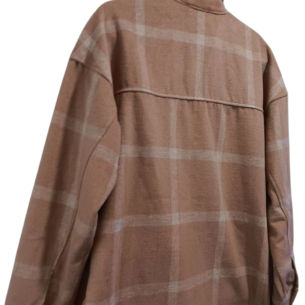 Tan Plaid Wool Button-Up Jacket - Picture 6 of 6